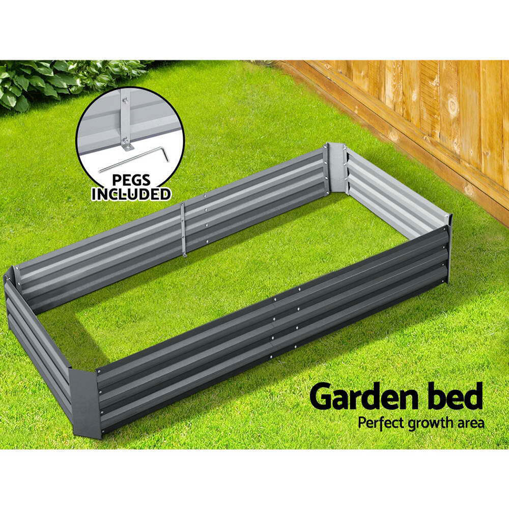 Galvanised-Steel Raised Garden Bed – 180 × 90 × 30 cm