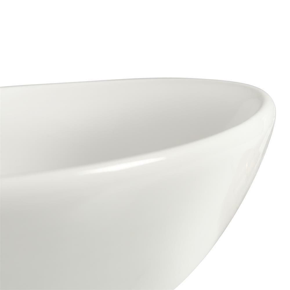 Oval High-Gloss Ceramic Countertop Basin – 41 × 34 cm