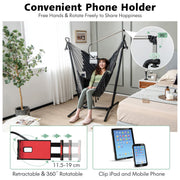 Hammock Chair with Stand Height Adjustable Hanging Chair Indoor & Outdoor Gray
