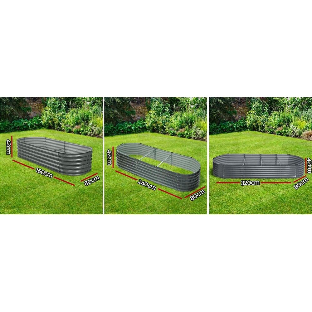 Oval Galvanised-Steel Raised Garden Bed