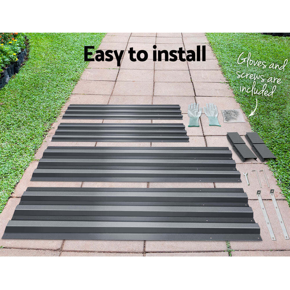 Galvanised-Steel Raised Garden Bed – 180 × 90 × 30 cm