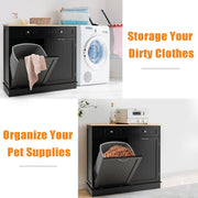 Tilt-Out Kitchen Bin Cabinet with Drawers & Rubberwood Top