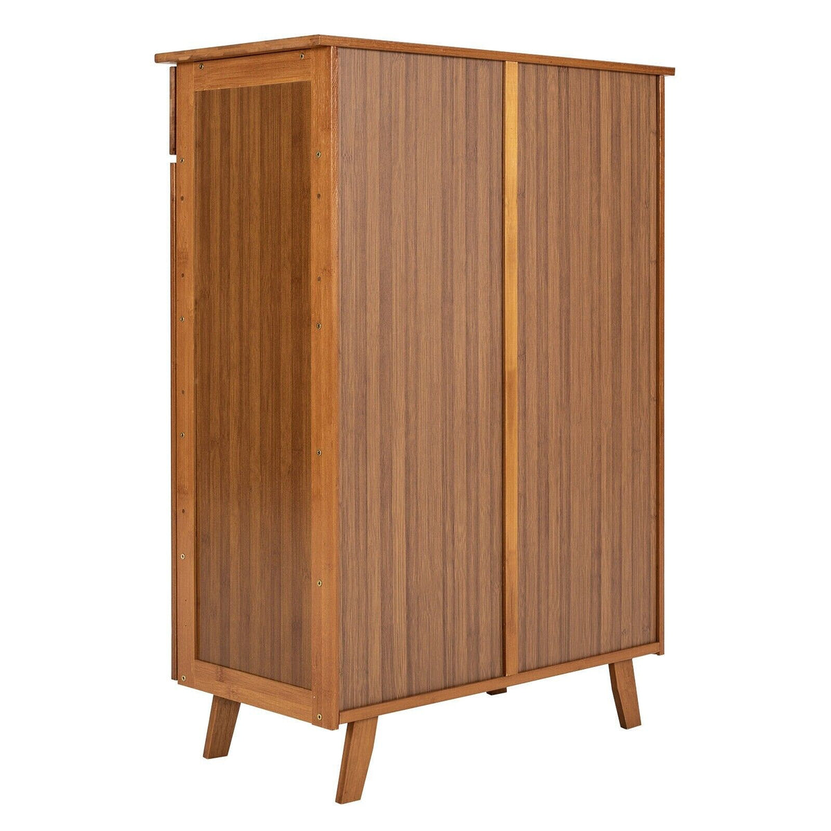 Wooden Bamboo Shoe Cabinet Shoe Rack Cupboard Pantry Shelf Organizer 5 T 63cm