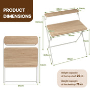Foldable 2-Tier Computer Desk – No Assembly Required