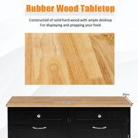 Tilt-Out Kitchen Bin Cabinet with Drawers & Rubberwood Top