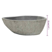Natural River-Stone Oval Countertop Basin – 37–46 cm