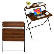 Foldable 2-Tier Computer Desk – No Assembly Required