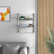 Wall-Mounted Two-Tier Towel Shelf with Twin Rails