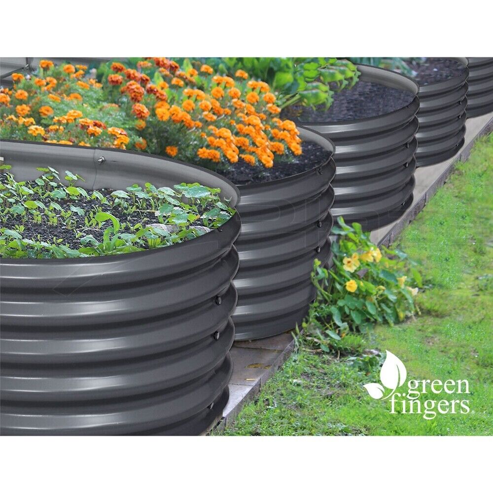 Oval Galvanised-Steel Raised Garden Bed