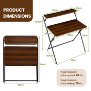 Foldable 2-Tier Computer Desk – No Assembly Required