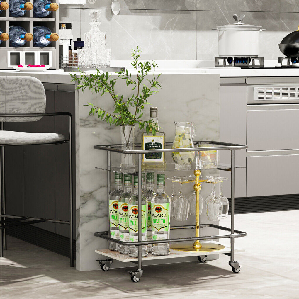 2-Tier Rolling Side & Serving Cart
