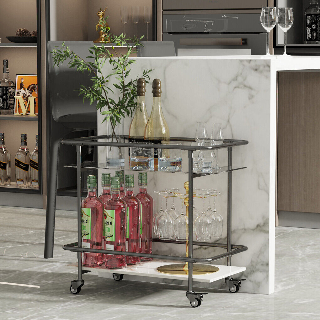 2-Tier Rolling Side & Serving Cart
