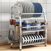 3 Tier Dish Drying Rack Drainer Cup Plate Holder Cutlery Tray Kitchen Organizer