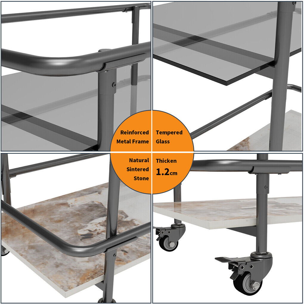2-Tier Rolling Side & Serving Cart