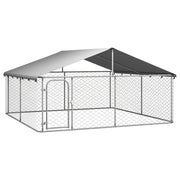 Large Outdoor Dog Kennel Steel Enclosure Pet Run Puppy Playpen House Cage Roof