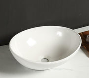 Oval High-Gloss Ceramic Countertop Basin – 41 × 34 cm